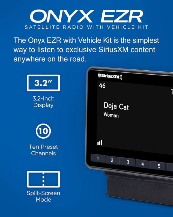 SiriusXM SXEZR1V1 Onyx EZR Satellite Radio with Vehicle Kit - Image 6